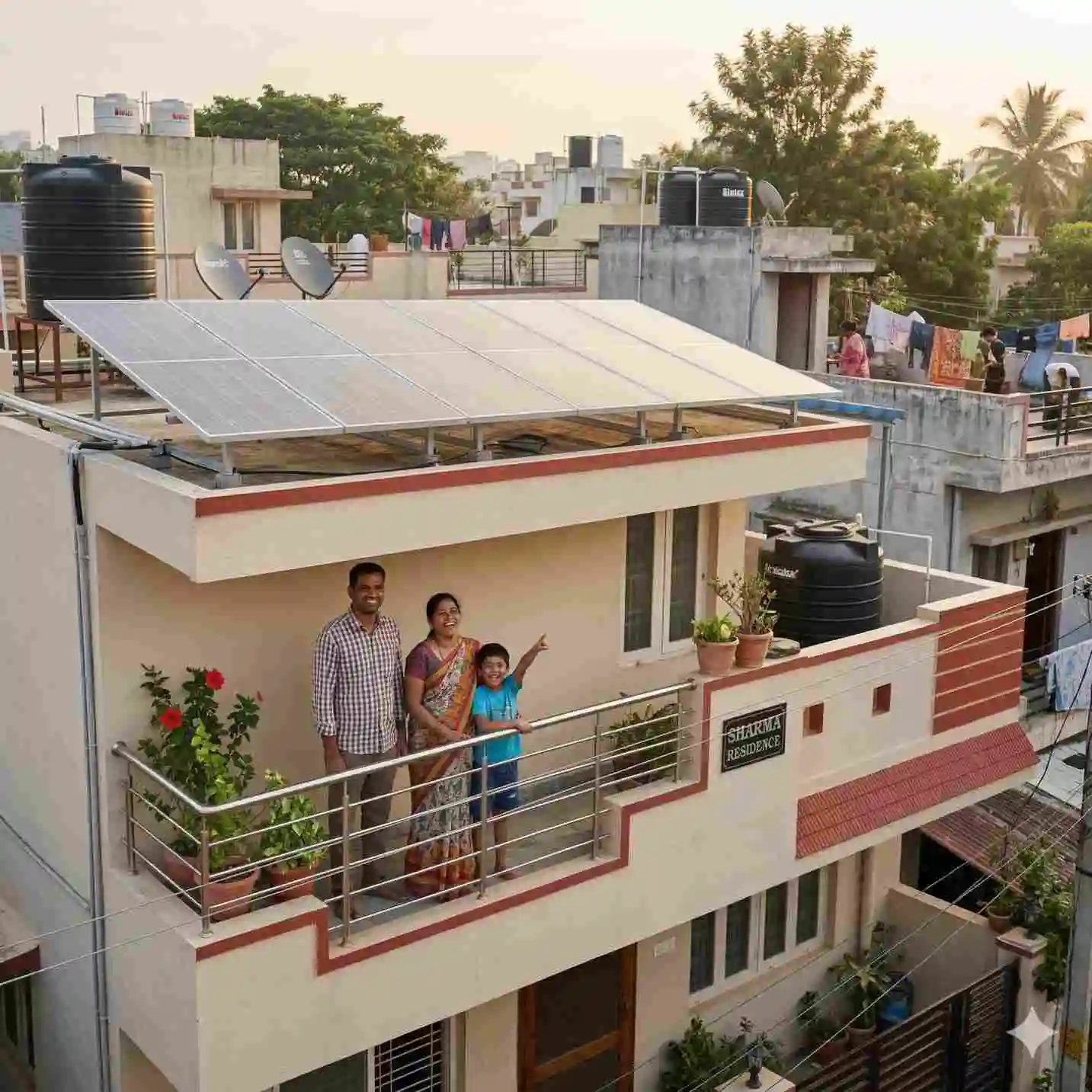 Residential rooftop solar installation